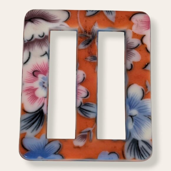 Vintage Floral Belt Buckle - Picture 1 of 5